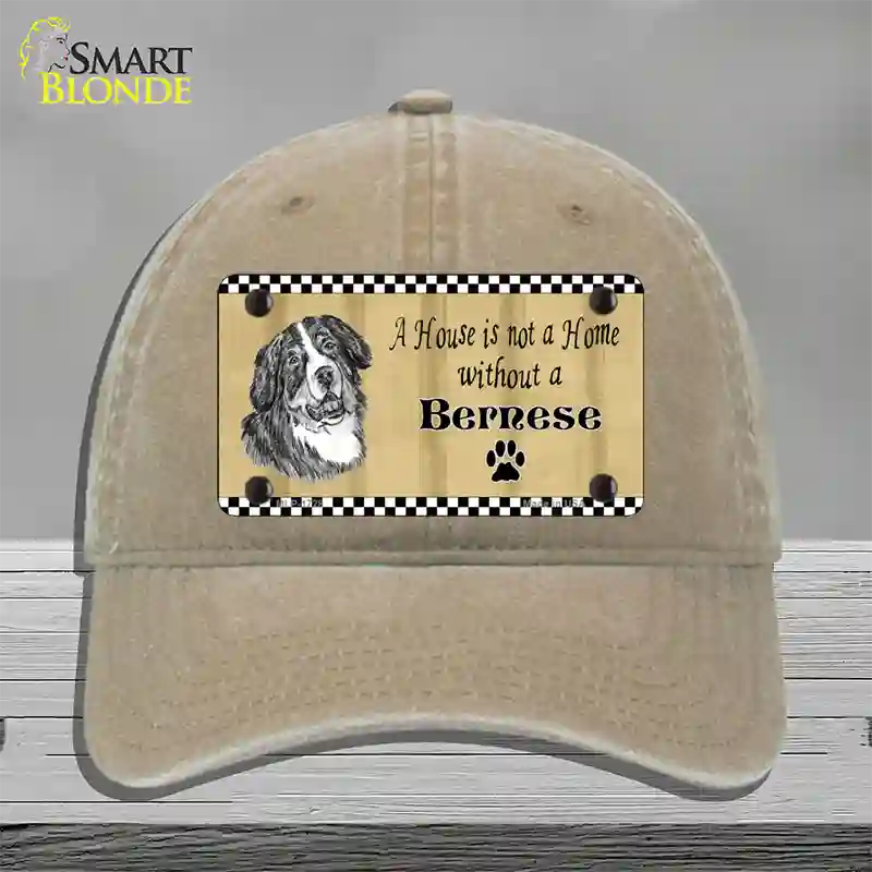 Pencil Sketch Bernese Novelty License Plate Hat Unconstructed Cotton / Khaki