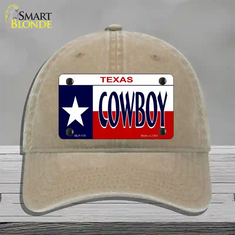 Cowboy Texas Novelty License Plate Hat Unconstructed Cotton / Khaki