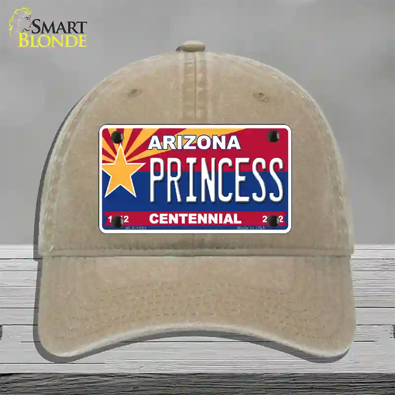 Arizona Centennial Princess Novelty License Plate Hat Unconstructed Cotton / Khaki