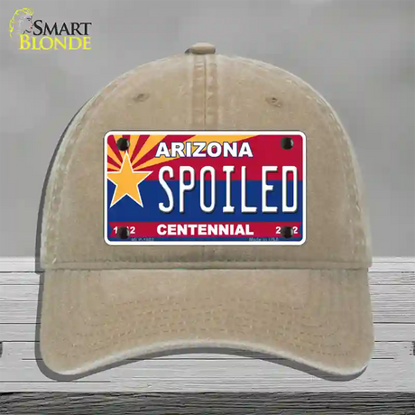 Arizona Centennial Spoiled Novelty License Plate Hat Unconstructed Cotton / Khaki