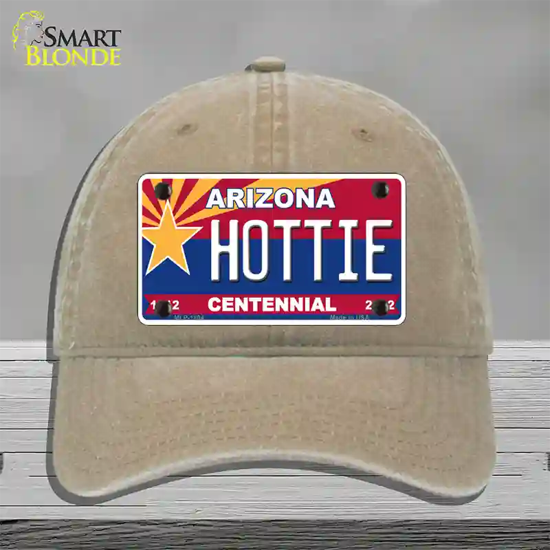 Arizona Centennial Hottie Novelty License Plate Hat Unconstructed Cotton / Khaki