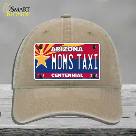 Arizona Centennial Moms Taxi Novelty License Plate Hat Unconstructed Cotton / Khaki