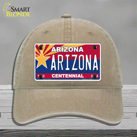 Arizona Centennial Arizona Novelty License Plate Hat Unconstructed Cotton / Khaki