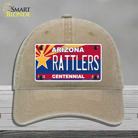 Arizona Centennial Rattlers Novelty License Plate Hat Unconstructed Cotton / Khaki