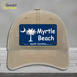 Myrtle Beach Novelty License Plate Hat Unconstructed Cotton / Khaki