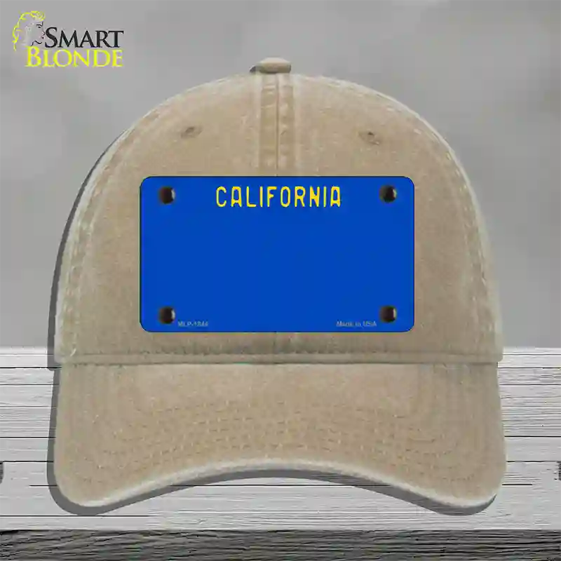 California Blue State Novelty License Plate Hat Unconstructed Cotton / Khaki