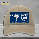 Myrtle Beach Golf Novelty License Plate Hat Unconstructed Cotton / Khaki