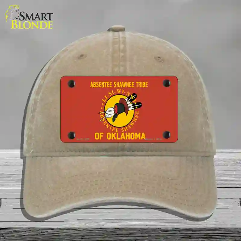 Absentee Shawnee Tribe Flag Novelty License Plate Hat Unconstructed Cotton / Khaki