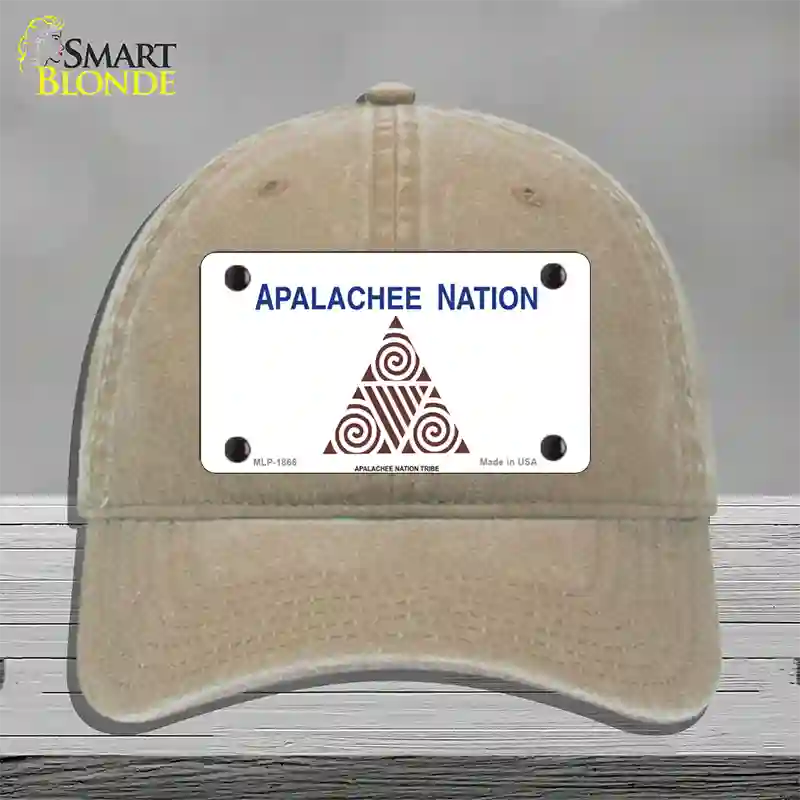 Apalachee Nation Flag Novelty License Plate Hat Unconstructed Cotton / Khaki