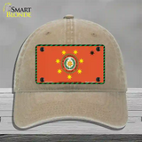 Cherokee Nation Flag Novelty License Plate Hat Unconstructed Cotton / Khaki