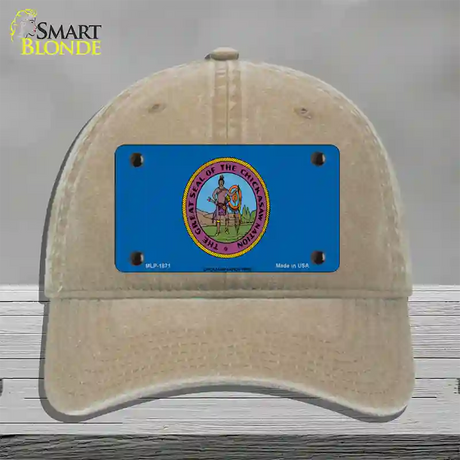 Chickasaw Nation Flag Novelty License Plate Hat Unconstructed Cotton / Khaki