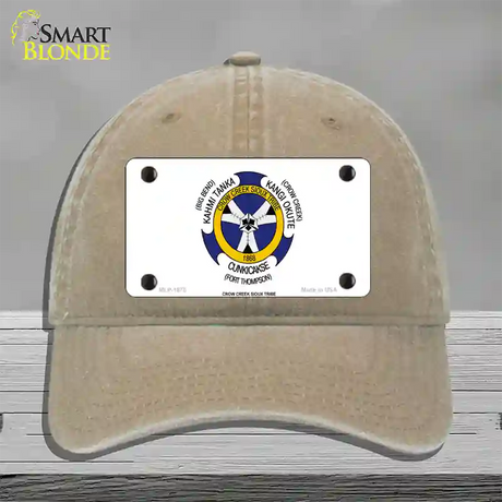 Crow Creek Sioux Tribe Flag Novelty License Plate Hat Unconstructed Cotton / Khaki