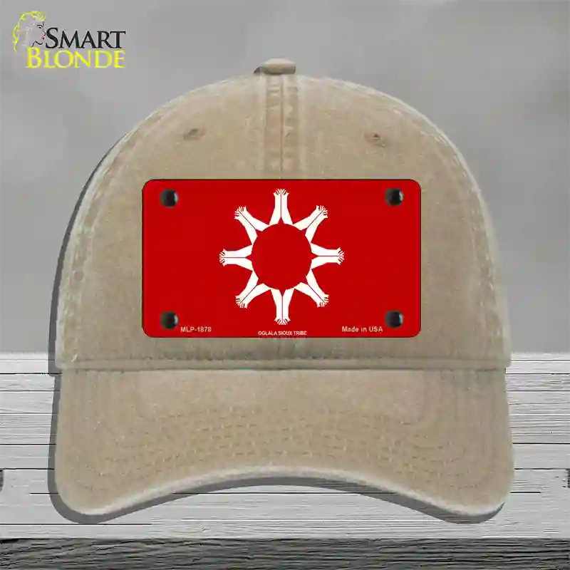 Oglala Sioux Tribe Flag Novelty License Plate Hat Unconstructed Cotton / Khaki