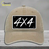 4x4 Novelty License Plate Hat Unconstructed Cotton / Khaki