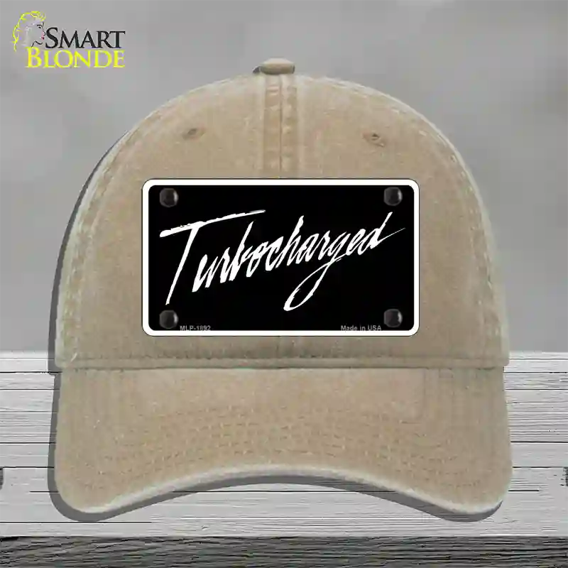 Turbocharged Novelty License Plate Hat Unconstructed Cotton / Khaki