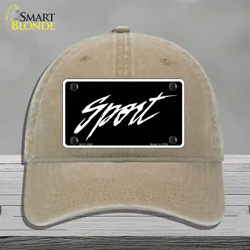 Sport Novelty License Plate Hat Unconstructed Cotton / Khaki