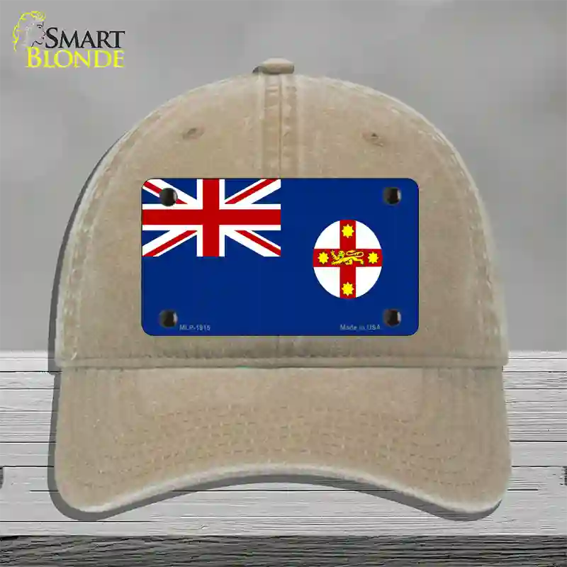 New South Wales Flag Novelty License Plate Hat Unconstructed Cotton / Khaki