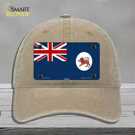 Tasmania Flag Novelty License Plate Hat Unconstructed Cotton / Khaki