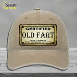 Certified Old Fart Novelty License Plate Hat Unconstructed Cotton / Khaki