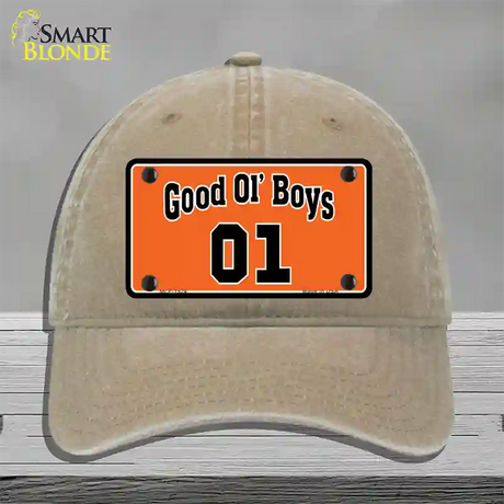 Good Ol Boys Novelty License Plate Hat Unconstructed Cotton / Khaki