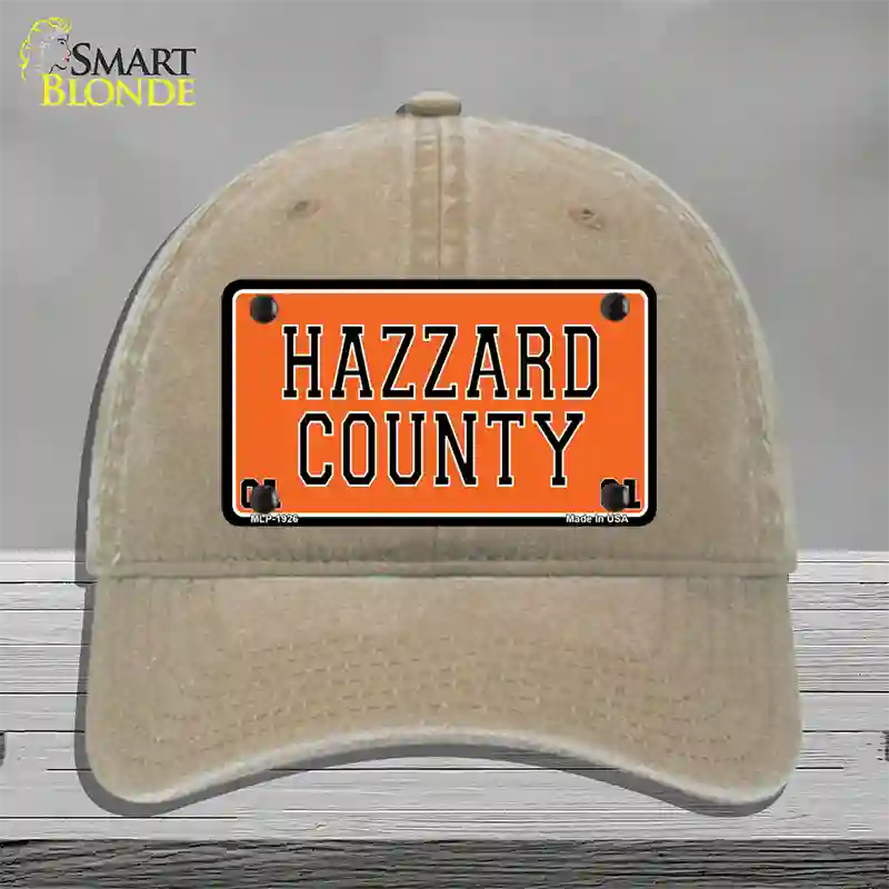 Hazard County Novelty License Plate Hat Unconstructed Cotton / Khaki