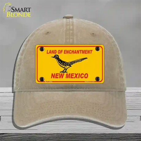 Road Runner New Mexico Novelty License Plate Hat Unconstructed Cotton / Khaki