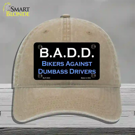 B.A.D.D. Novelty License Plate Hat Unconstructed Cotton / Khaki