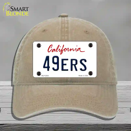 49ERS California State Novelty License Plate Hat Unconstructed Cotton / Khaki