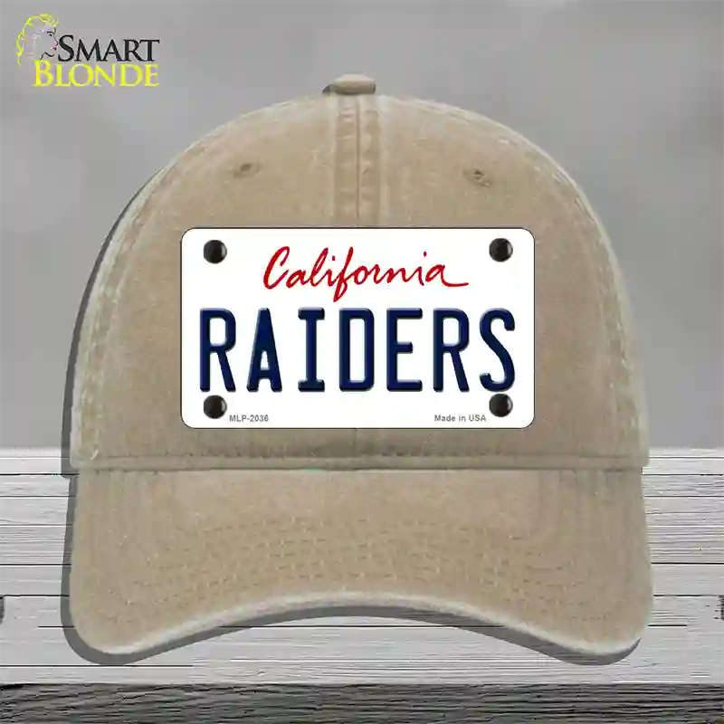 Raiders California State Novelty License Plate Hat Unconstructed Cotton / Khaki