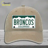 Broncos Colorado State Novelty License Plate Hat Unconstructed Cotton / Khaki