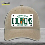 Dolphins Florida State Novelty License Plate Hat Unconstructed Cotton / Khaki