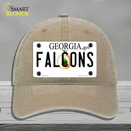 Falcons Georgia State Novelty License Plate Hat Unconstructed Cotton / Khaki