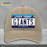 Giants New York State Novelty License Plate Hat Unconstructed Cotton / Khaki