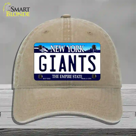 Giants New York State Novelty License Plate Hat Unconstructed Cotton / Khaki