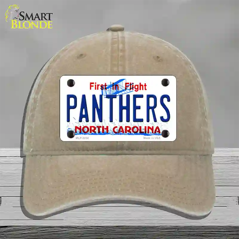 Panthers North Carolina State Novelty License Plate Hat Unconstructed Cotton / Khaki