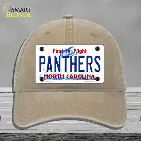 Panthers North Carolina State Novelty License Plate Hat Unconstructed Cotton / Khaki