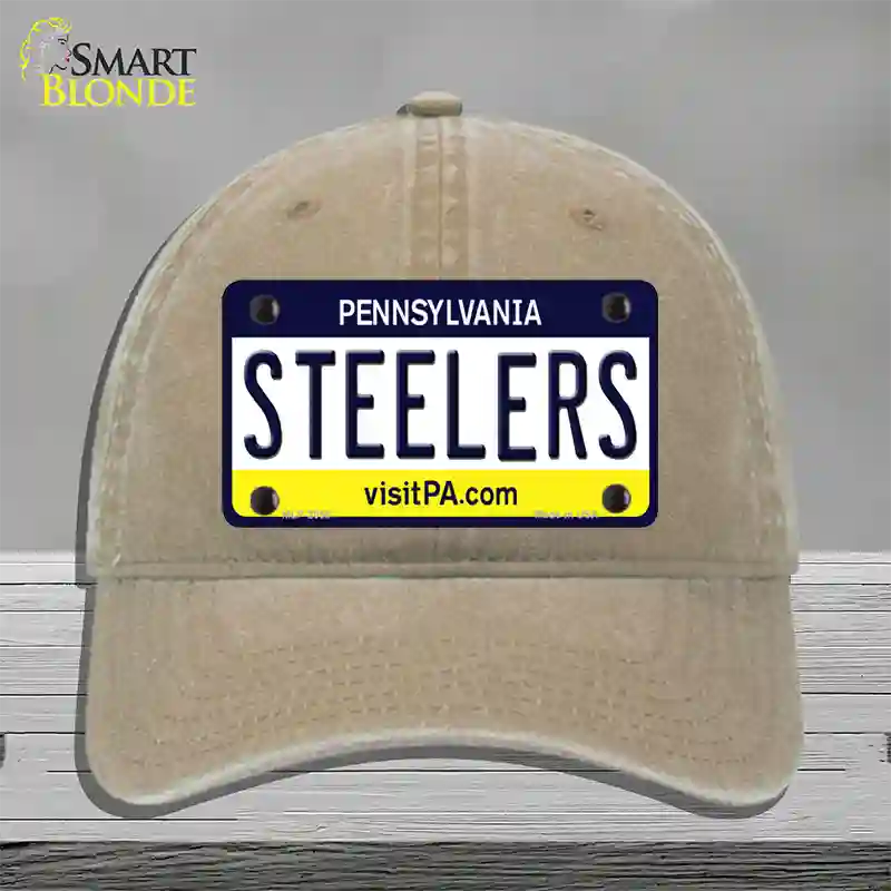 Steelers Pennsylvania State Novelty License Plate Hat Unconstructed Cotton / Khaki