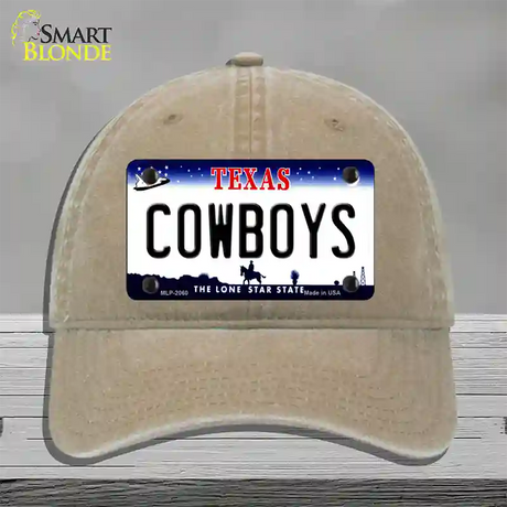 Cowboys Texas State Novelty License Plate Hat Unconstructed Cotton / Khaki