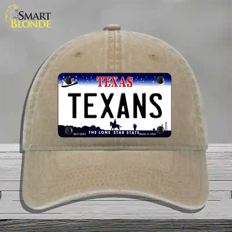 Texans Texas State Novelty License Plate Hat Unconstructed Cotton / Khaki