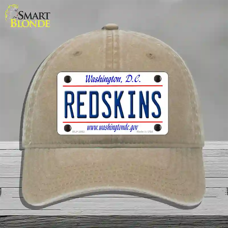 Redskins Washington State Novelty License Plate Hat Unconstructed Cotton / Khaki