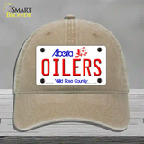 Oilers Alberta Canada Province Novelty License Plate Hat Unconstructed Cotton / Khaki