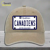 Canadiens Quebec Canada Province Novelty License Plate Hat Unconstructed Cotton / Khaki