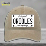 Orioles Maryland State Novelty License Plate Hat Unconstructed Cotton / Khaki