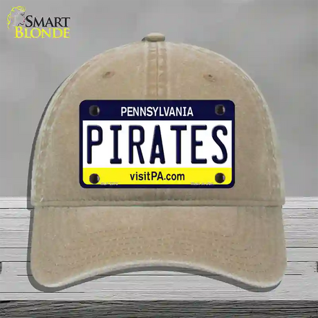 Pirates Pennsylvania State Novelty License Plate Hat Unconstructed Cotton / Khaki