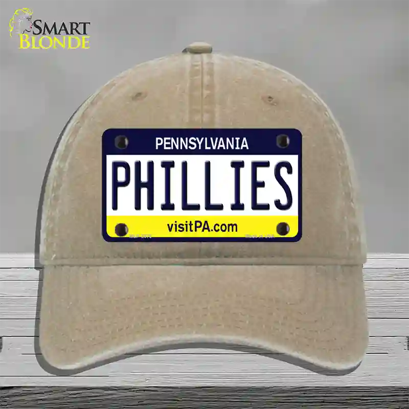 Phillies Pennsylvania State Novelty License Plate Hat Unconstructed Cotton / Khaki