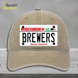 Brewers Wisconsin State Novelty License Plate Hat Unconstructed Cotton / Khaki