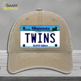 Twins Minnesota State Novelty License Plate Hat Unconstructed Cotton / Khaki