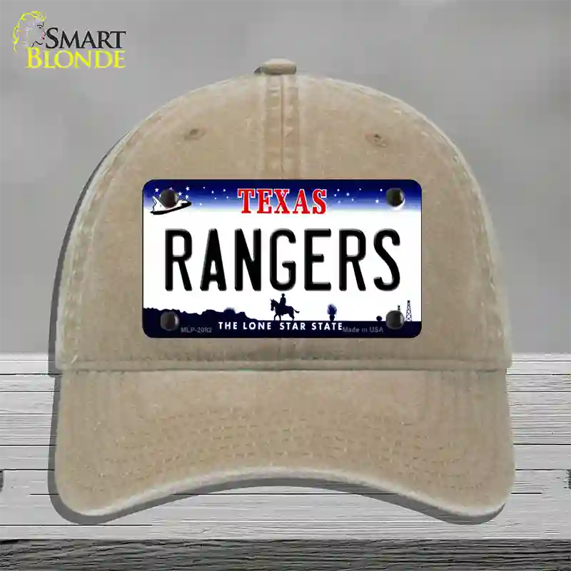 Rangers Texas State Novelty License Plate Hat Unconstructed Cotton / Khaki