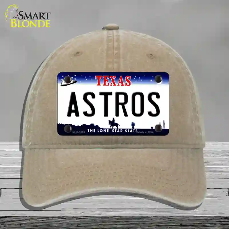 Astros Texas State Novelty License Plate Hat Unconstructed Cotton / Khaki