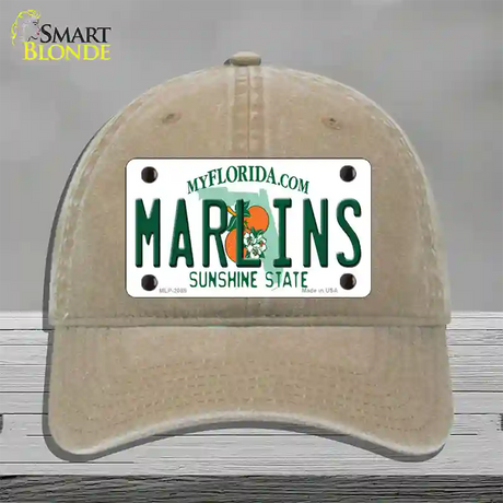 Marlins Florida State Novelty License Plate Hat Unconstructed Cotton / Khaki